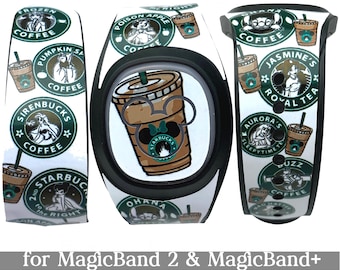 Disney Coffee Logo Skins for MagicBand 2 or MagicBand+ | Magic Band Decal | Disney World Sticker | Fits Child & Adult Magic Band