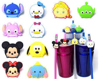 Cute Disney Straw Buddies | Mickey, Minnie, Donald, Daisy, Pluto, Elsa, Alien, Stitch, Angel, Dumbo Pencil Topper | Party Loot Bag Gift