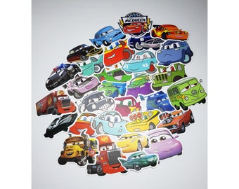 Pixar Cars Stickers | Vinyl Sticker for Laptop, Scrapbook, Phone, Luggage, Journal, Party Decoration | Assorted Stickers