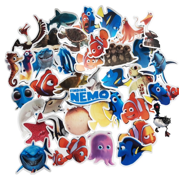 Finding Nemo and Finding Dory Stickers | Vinyl Sticker for Laptop, Scrapbook, Phone, Luggage, Journal, Party Decoration | Assorted Stickers