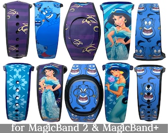 Aladdin Skin for MagicBand 2 or MagicBand+ | Jasmine and Genie Magic Band Decal | Disney Trip | Fits Child & Adult Magic Band