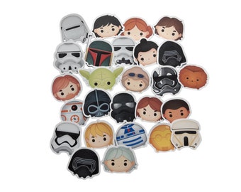 Tsum Tsum Star Wars Stickers | Vinyl Sticker for Laptop, Scrapbook, Phone, Luggage, Journal, Party Decoration | Assorted Stickers