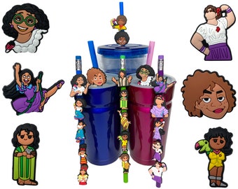 Encanto Straw Buddies | Madrigal Pencil Toppers | Mirabel, Isabela, Luisa, Dolores, Bruno, Antonio & Camilo | Birthday Party Loot Bag Gift