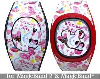 Birthday Girl Minnie Snacks Skin for MagicBand 2 or MagicBand+ | Magic Band Decal | Disney Trip | Fits Child & Adult Magic Band | DisneyBand