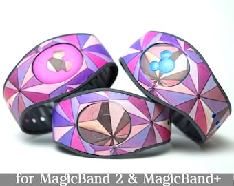 Purple Spaceship Earth Skin for MagicBand 2.0 or MagicBand+ | Epcot Magic Band Decal | Disney Trip Vinyl Sticker | Fits Child & Adult Band
