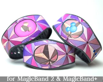 Purple Spaceship Earth Skin for MagicBand 2.0 or MagicBand+ | Epcot Magic Band Decal | Disney Trip Vinyl Sticker | Fits Child & Adult Band