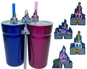 Disney Castles Straw Buddies | Disney Parks Pencil Toppers | Birthday Party Loot Bag Favour | Cruise Fish Extender | Gift for Disney Fan