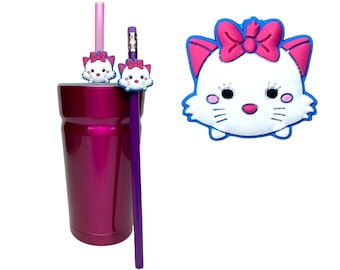 Cute Marie Straw Buddies | Aristocats Disney Straw Buddy | Pencil Topper | Party Gift Loot Bag | Cruise Fish Extender | Ready to Ship