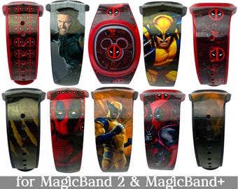 Deadpool and Wolverine Skins for MagicBand 2 or MagicBand+ | Magic Band Decal | Disney World Sticker | Fits Child & Adult Magic Band