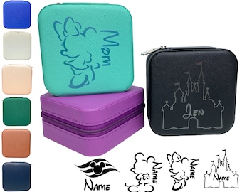 Personalized Disney Jewelry Box | Custom Travel Storage Case | Mickey, Minnie, Castle, Cruise Line Fish Extender | Gift for Disney Fan