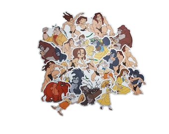 Tarzan Stickers | Vinyl Sticker for Laptop, Scrapbook, Phone, Luggage, Journal, Party Decoration | Assorted Stickers