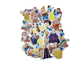 Snow White Stickers | Vinyl Sticker for Laptop, Scrapbook, Phone, Luggage, Journal, Party Decoration | Assorted Stickers