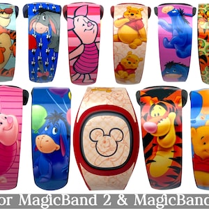 Winnie Puuh Skins für MagicBand 2.0 oder MagicBand+ | Tigger Magic Band Aufkleber | Eeyore | Disney Welt | Passend für Kind & Erwachsene Band