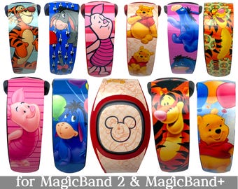 Winnie the Pooh Skins for MagicBand 2.0 or MagicBand+ | Tigger Magic Band Decal | Eeyore | Disney World | Fits Child & Adult Band