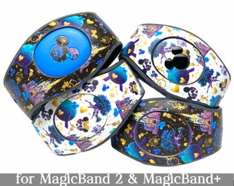 Disney World 50th Anniversary Skin for MagicBand 2.0 or MagicBand+ | Castle Magic Band Decal | Disney Trip | Fits Child & Adult Magic Band