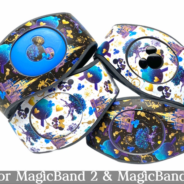 Disney World 50th Anniversary Skin for MagicBand 2.0 or MagicBand+ | Castle Magic Band Decal | Disney Trip | Fits Child & Adult Magic Band