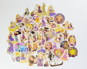 Tangled Stickers | Vinyl Sticker for Laptop, Scrapbook, Phone, Luggage, Journal, Party Decoration | Assorted Stickers