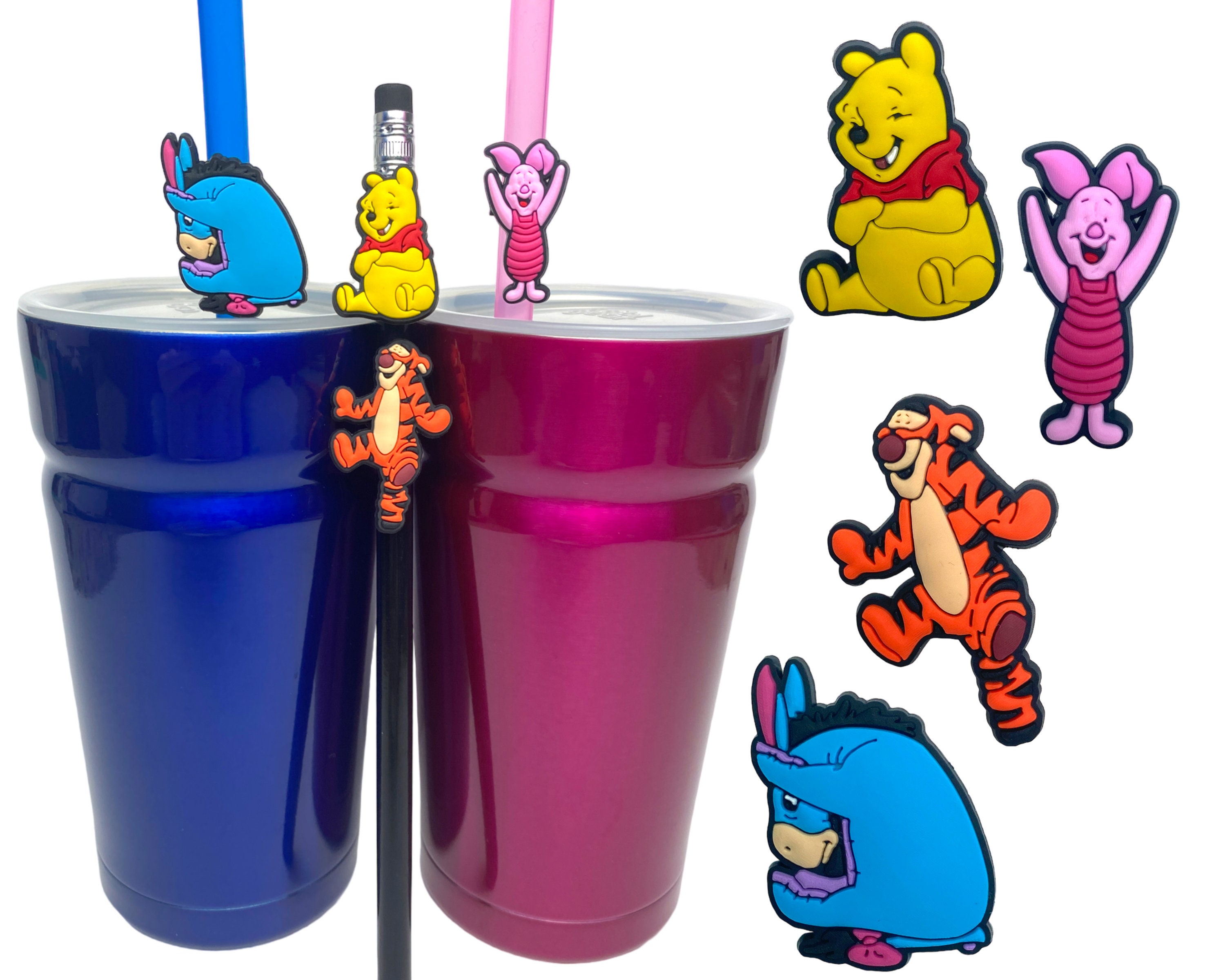 Winnie the Pooh Straw Tip Covers pair 