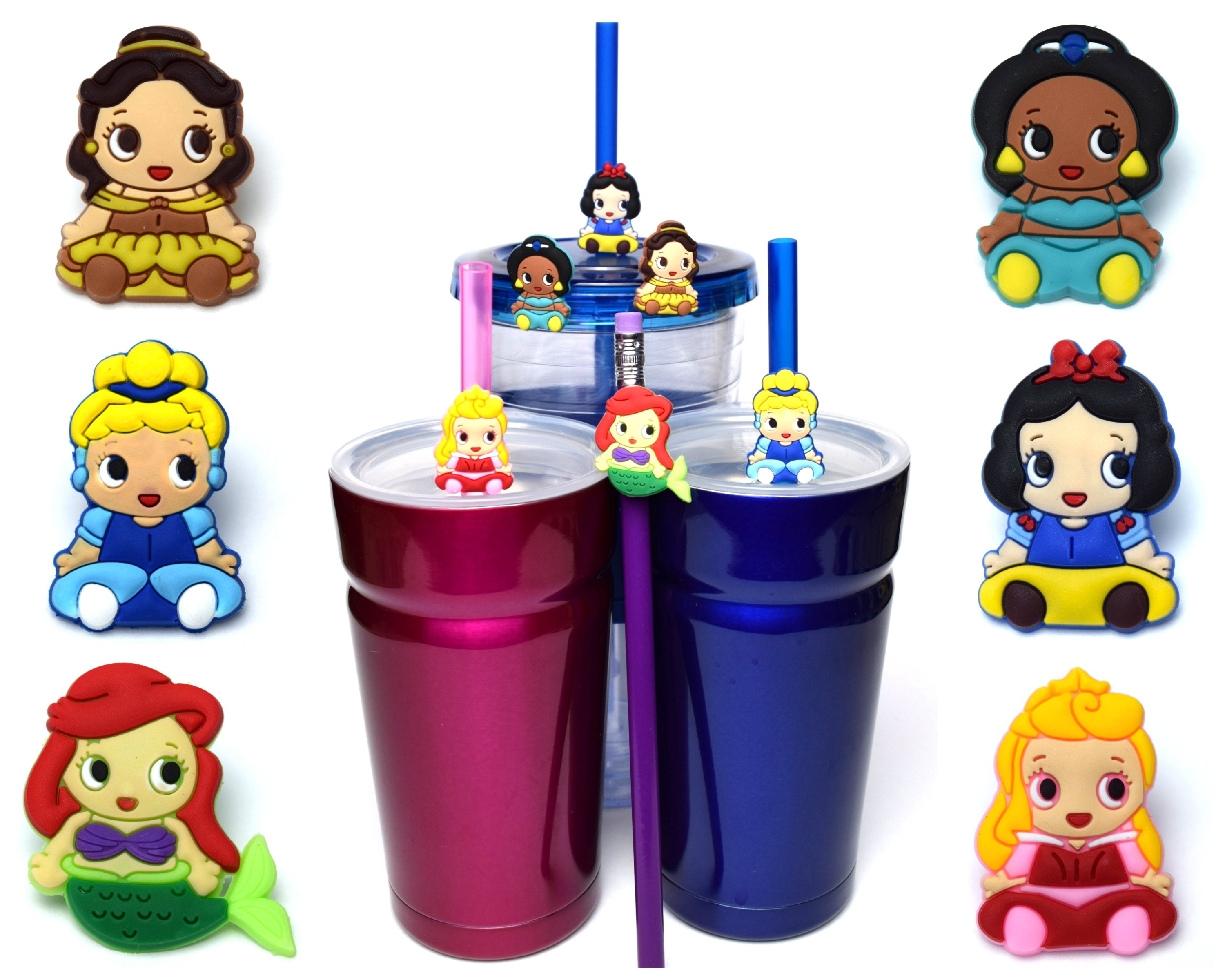 Reuseable Straw Topper Disney Princess Straw Cover Straw Protector