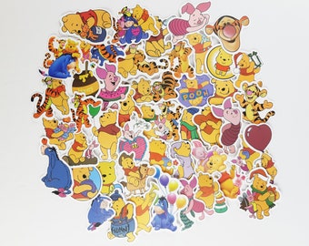 Winnie the Pooh Stickers | Vinyl Sticker for Laptop, Scrapbook, Phone, Luggage, Journal, Party Decoration | Assorted Stickers