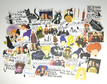 Hocus Pocus Stickers | Vinyl Sticker for Laptop, Scrapbook, Phone, Luggage, Journal, Party Decoration | Disney | Assorted Stickers