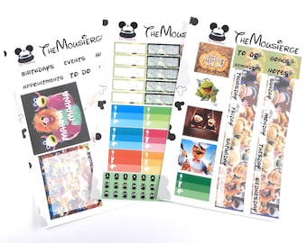 Muppets Monthly Planner Stickers | Erin Condren | For LifePlanners Organizers Journals Calendars | Kermit | Permanent and Removable