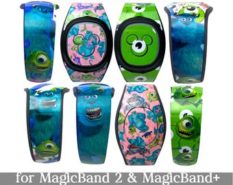 Monsters Inc Skin for MagicBand 2.0 or MagicBand+ | Magic Band Decal | Disney Trip | Fits Child & Adult Magic Band | Sully, Mike Wazowski
