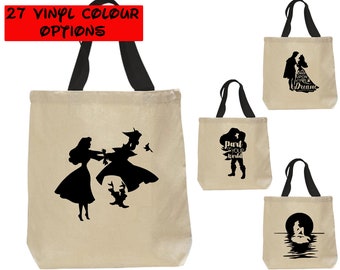 Custom Sleeping Beauty Tote Bag | Custom Little Mermaid Tote Bag | Disney Canvas Tote Bag