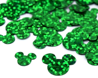 Green Holographic Mickey Mouse Confetti | Green Mickey Confetti | Mickey Decorations | Disney Confetti | Disney Birthday Party Decorations