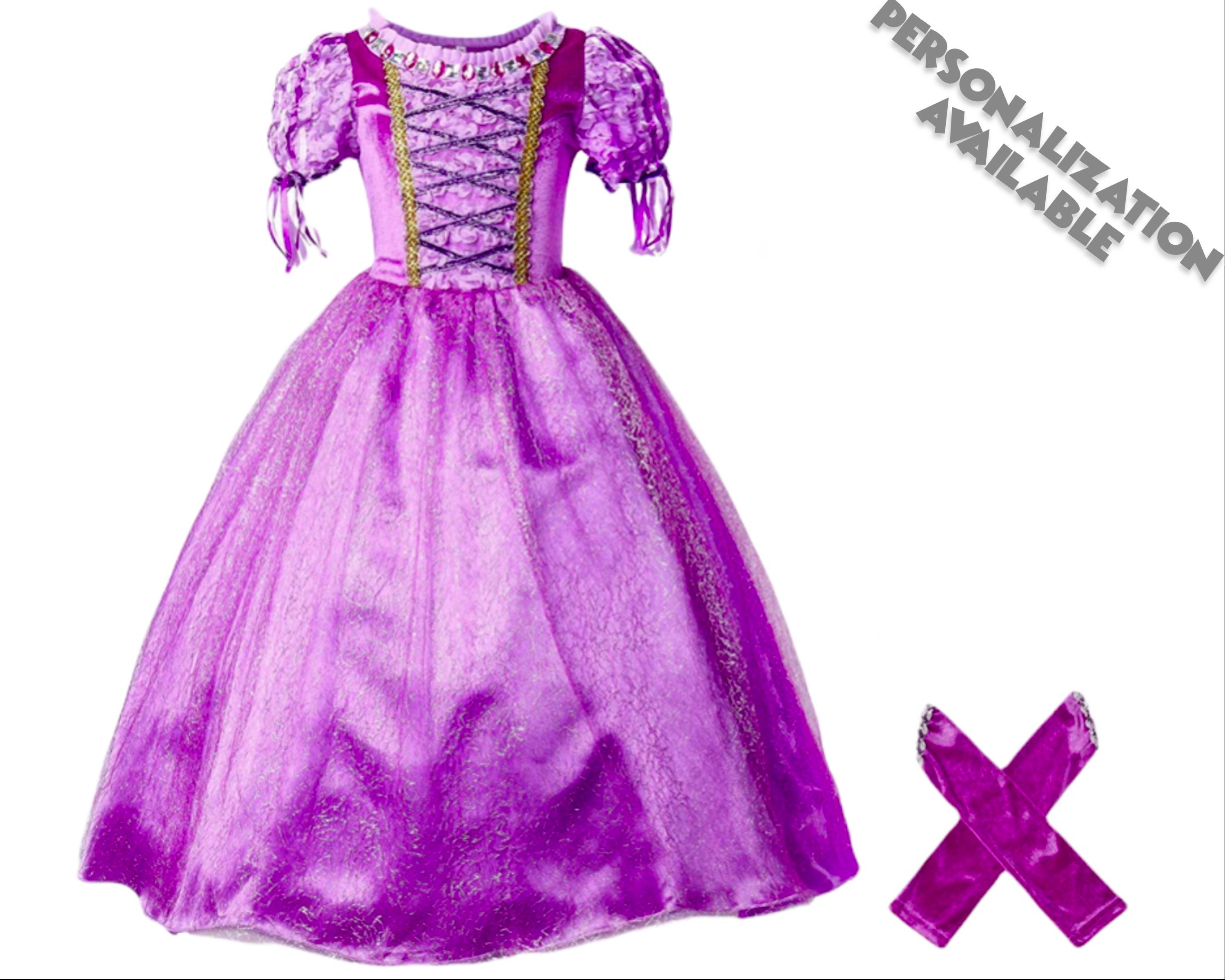 Robe de princesse Disney raiponce pour enfants de 2 à 10 ans, Costumes de  carnaval, vêtements scintillants pour Halloween