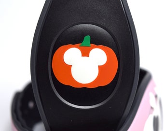 Glow in the Dark Jack-O-Lantern Decal for MagicBand 2 or MagicBand+ | Halloween Vinyl Sticker for Magic Band Puck Mickey | Disney World