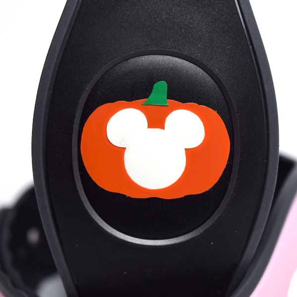 Glow in the Dark Jack-O-Lantern Decal for MagicBand 2 or MagicBand+ | Halloween Vinyl Sticker for Magic Band Puck Mickey | Disney World