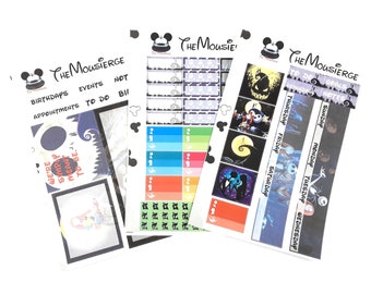 Nightmare Before Christmas Monthly Planner Stickers | Erin Condren | For LifePlanners Organizers Journal Calendars | Permanent and Removable