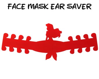 Ariel Face Mask Ear Saver | Plastic Mask Extender | Little Mermaid Disney Ear Protector | Adjustable Adapter | Mask Clips | Ready to Ship