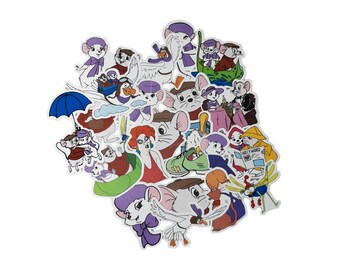 The Rescuers Stickers | Vinyl Sticker for Laptop, Scrapbook, Phone, Luggage, Journal, Party Decoration | Assorted Stickers