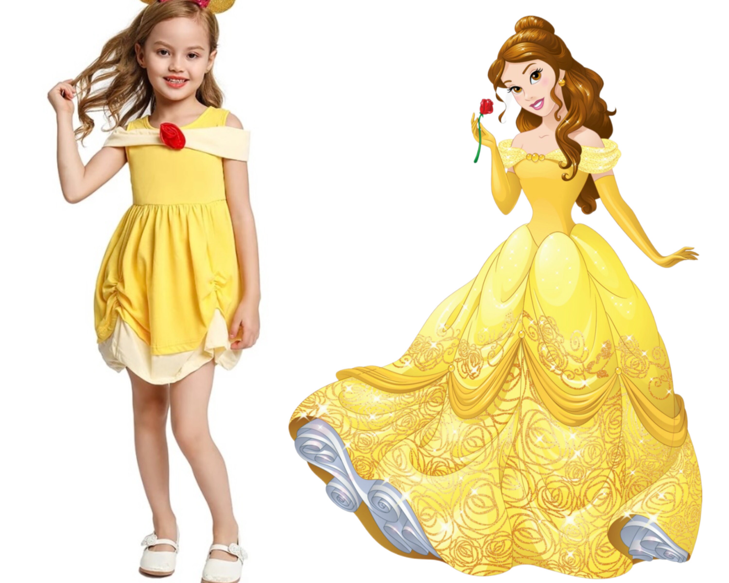 Enfant La Belle & la Bête Robe Déguisement Princesse Belle Tenue de  vacances Disney World Cosplay Disneyland® Vêtements d'habillage d'Halloween  -  Canada