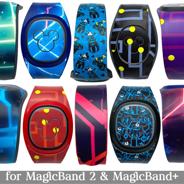 Tron Skin for MagicBand 2.0 or MagicBand+ | Magic Band Decal | Disney World Trip | Fits Child and Adult Magic Band | Lightcycle Run