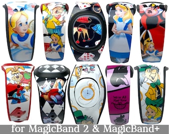 Alice in Wonderland Skin for MagicBand 2.0 or MagicBand+ | Mad Hatter Magic Band Decal | Disney World Trip | Fits Child & Adult Band for WDW