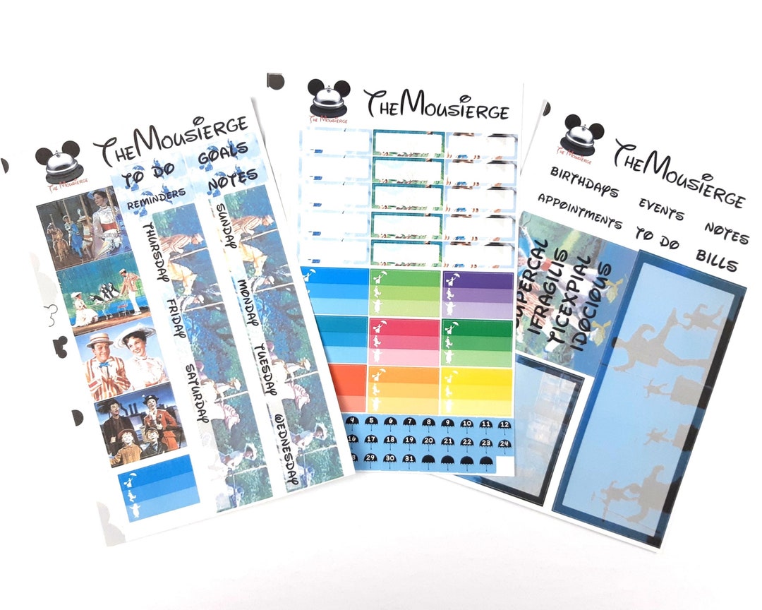 Mary Poppins Monthly Planner Stickers Erin Condren for Lifeplanners