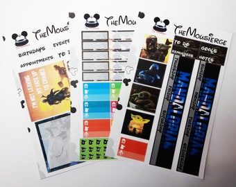 The Mandalorian Monthly Planner Stickers | Erin Condren | For LifePlanners Organizers Journals Calendars | Permanent and Removable