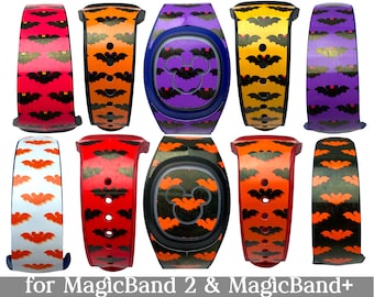 Halloween Mickey and Minnie Bats Skins for MagicBand 2 or MagicBand+ | Magic Band Decal | Disney World Sticker | Fits Child & Adult Band