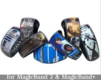 Star Wars Skins for MagicBand 2.0 or MagicBand+ | Darth Vader, Luke, Leia, R2D2 Magic Band Decal | Disney World | Fits Child & Adult Band