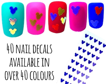 Mickey Balloon Nail Decals | Vinyl Stickers | Nail Art | Gloss, Glitter, Metallic, Pearl, Opal Colours | Disney World | Disneyland | Cruise