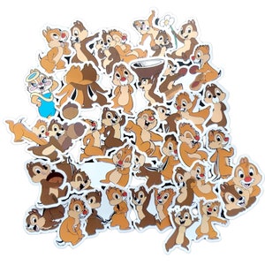 Chip 'n' Dale Stickers | Vinyl Sticker for Laptop, Scrapbook, Phone, Luggage, Journal, Party Decoration | Assorted Stickers