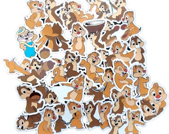 Chip 'n' Dale Stickers | Vinyl Sticker for Laptop, Scrapbook, Phone, Luggage, Journal, Party Decoration | Assorted Stickers