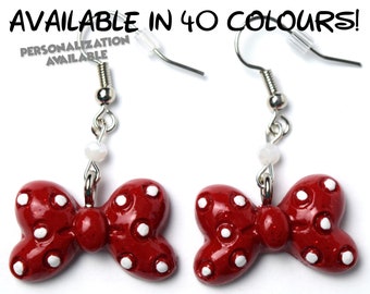 Custom Minnie Mouse Bow Earrings | Minnie Bow Earrings | Disney Bow Earrings | Minnie Mouse Earrings | Disney Earrings | Disney Jewelry