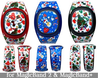Christmas Skin for MagicBand 2.0 or MagicBand+ | Magic Band Decal | Disney Trip | Fits Child & Adult Magic Band | WDW Snacks Trees Sweaters