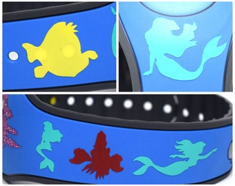 Little Mermaid Decals for MagicBand 2 & MagicBand+| Vinyl Sticker for Magic Band | Ariel, Sebastian, Flounder | Decoration Disney World Trip