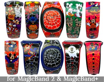 Halloween Characters Skins for MagicBand 2 or MagicBand+ | Magic Band Decal | Disney World Sticker | Fits Child & Adult Magic Band
