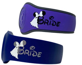 Bride Minnie Decal for MagicBand 2, MagicBand+ & DisneyBand+ | Wedding Magic Band Decal | Disney World Trip Vinyl Sticker | Engagement